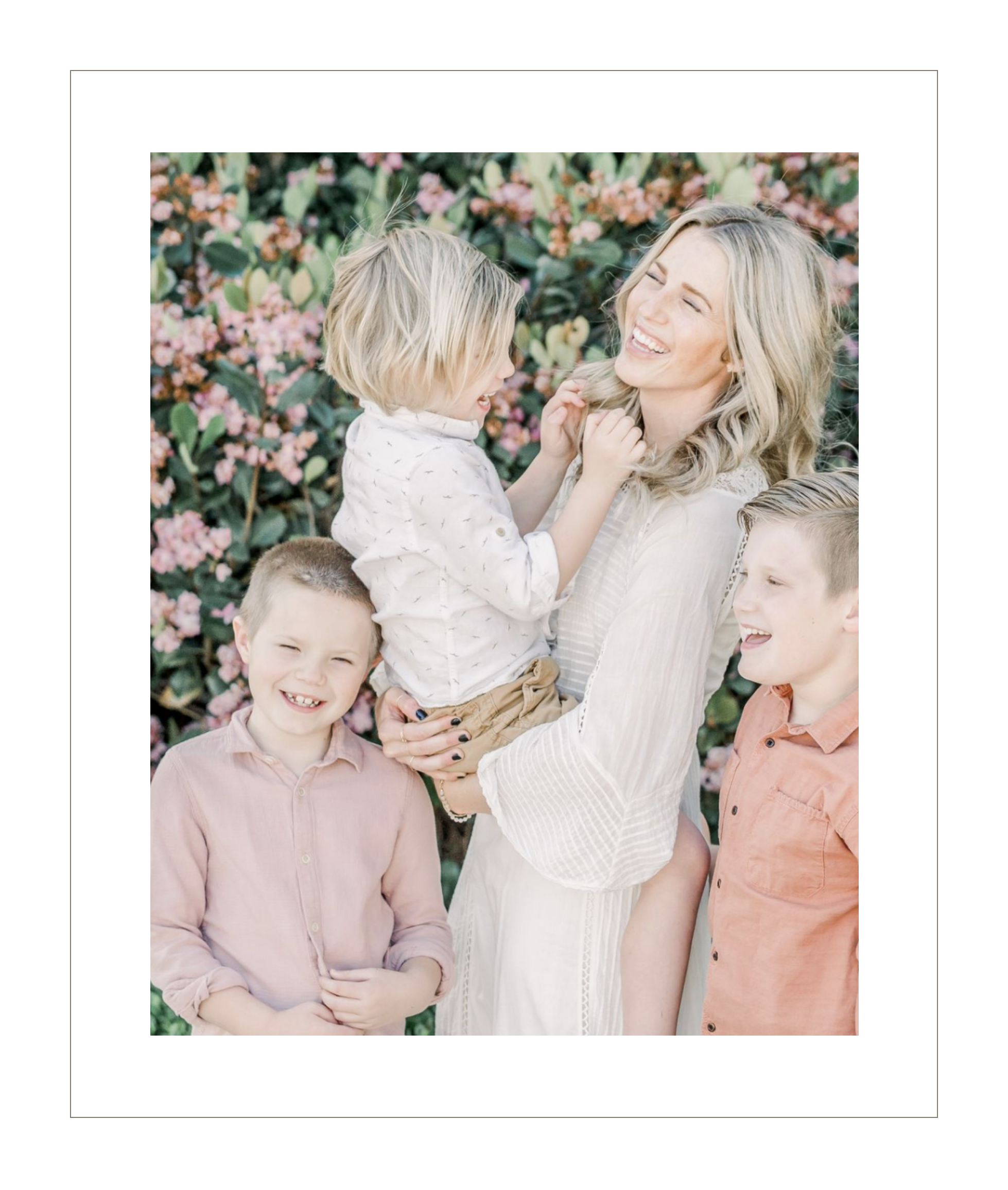 Owner and artist behind Found Photography with her three children
