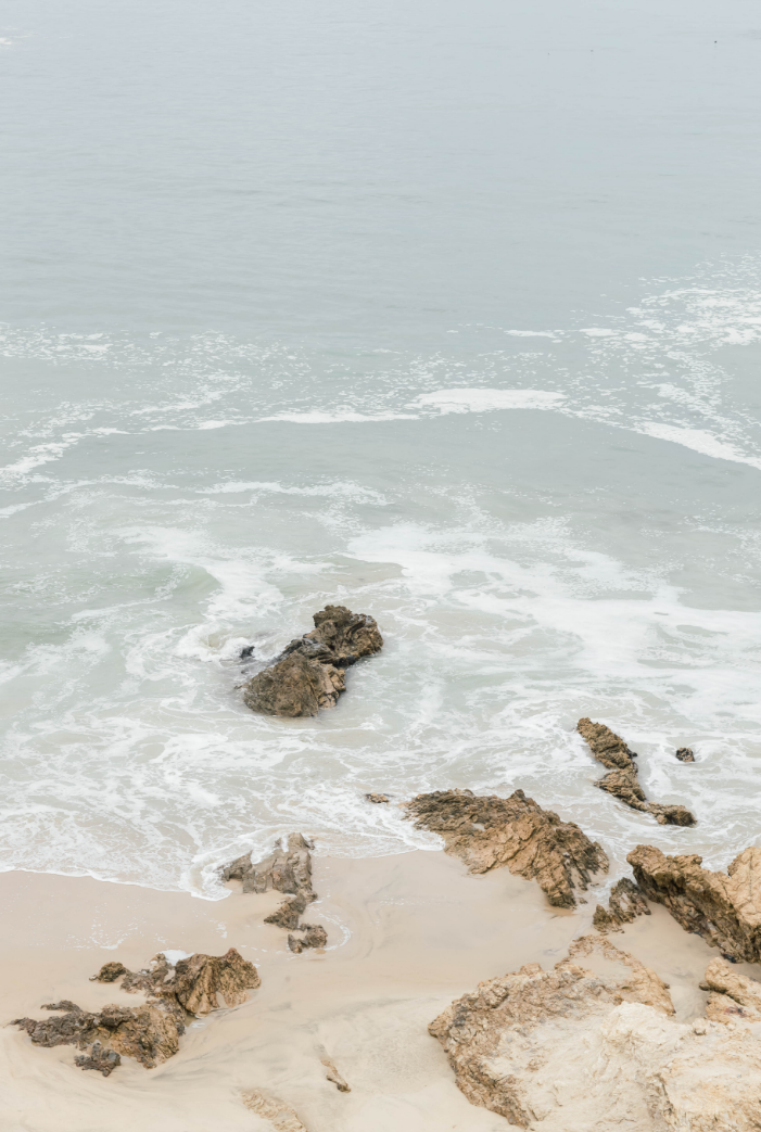 Found Photography fine art print of rocks and sand on the coast