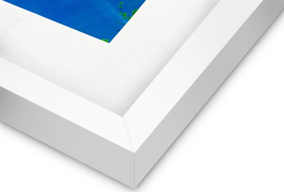 White frame and mat example provided by Luma Prints