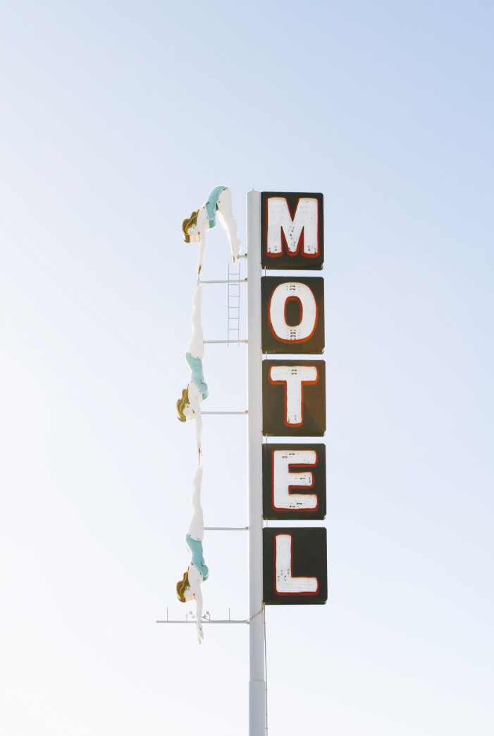 Found Photography fine art print of a beachy vintage Motel sign
